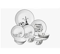 CORELLE x Peanuts Snoopy & Charlie Edition 10P Set Servizio Piatti Ciotola-Ex...