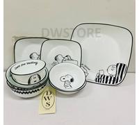 Corelle x Peanuts Snoopy &charlie Square 9 Set di stoviglie Piatto Corea Ciotola