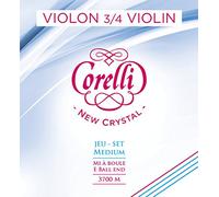 Corelli, Corde per violino Crystal, RE Stabilon-Nylon/rivest, argento, medium 3/4 3703M