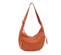 Corelration/Naturaltly/Quantifyn/Sofenthiss Women's Fashion Plain Color Nylon Crossbody Hobo Bag,Large Adjustable Strap (Orange)