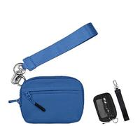 Corelration The Wallet 2nd Gen, Zippered Card Case With Id Window/Hand Strap, Wristlet Nylon Wallets For Women, Waterproof Nylon Material (Blue)
