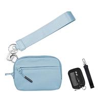 Corelration The Wallet 2nd Gen, Zippered Card Case With Id Window/Hand Strap, Wristlet Nylon Wallets For Women, Waterproof Nylon Material (light blue)