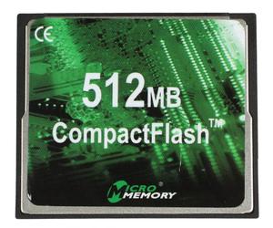 CoreParts MMCF/512 memoria flash 0,5 GB CompactFlash (512MB Memory Card - MAJOR - 80MB/Sec read/write speed - Warranty: 120M) - Nouvo