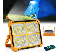 CORESLUX Faretto LED Portatile, 200 W, 4 Modalità di Luce, Ricaricabile USB e Solare, Impermeabile IP66, per Emergenze, Campeggio, Garage, Escursioni, Cantieri