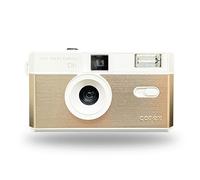 Corex Mezza cornice riutilizzabile 35 mm fotocamera CH1, costruito in flash e compatibile con pellicola da 35 mm (pellicola e batteria non inclusi) (Vegas Gold) edizione limitata - filtri blu e giallo