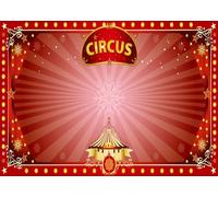 CORFOTO 1.5x1.2m Sfondo di Carnevale Il Circo Tenda Rossa Stelle Glitter Festa di Compleanno Sfondo Fotografico Carnevale Circo Tema Festa di Compleanno Decorazione