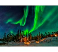 CORFOTO 1.5x1.2m Sfondo invernale Aurora boreale Aurora boreale Norvegia Paesaggio invernale Sfondo fotografico Cielo stellato Sfondo di stelle Luci polari Decorazione per la casa Banner Photo Booth