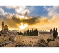 CORFOTO 1.5x1.2m Sfondo tramonto paesaggio urbano di Gerusalemme Sfondo fotografia di Betlemme Cupola della Roccia Muro Occidentale Sfondo paesaggio urbano di Israele Servizio fotografico Stand