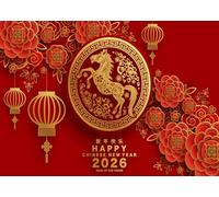 CORFOTO 1.5x1m Banner per il Capodanno cinese Decorazioni per l'anno del cavallo Sfondo per il Capodanno lunare cinese Decorazione per feste di primavera Studio fotografico di famiglia