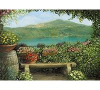 CORFOTO 1.5x1m Italia Castel Gandolfo Lago Dipinto a olio Sfondo Montagna Lago Fiori Sfondo Primavera Pittura floreale Decorazioni Festa Decorazione casa Ritratto Servizio fotografico Puntelli