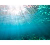 CORFOTO 1.5x1m Sfondo blu oceano profondo Fondali per fotografia subacquea Sotto il mare Raggi di sole Onda d'acqua Increspatura Decorazioni per feste sul mare