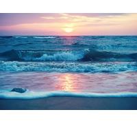 CORFOTO 1.5x1m Sfondo delle onde sfondo della foto dell'alba del mare bellissimo sfondo della fotografia del paesaggio dell'alba onde della spiaggia sfondo della foto delle vacanze estive al mare