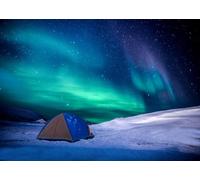 CORFOTO 1.5x1m Sfondo invernale Aurora boreale Tende da esterno Sfondi Aurora boreale Paesaggio invernale Norvegia Luci polari Sfondo Carta da parati Arredamento per la casa Cabina fotografica
