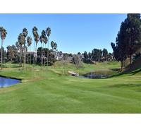 CORFOTO 1.8x1.2m Tessuto per fondale da campo da golf della California, fairway verdi lussureggianti, palme e vista sul lago, sfondo a tema golf di lusso per eventi e cabine fotografiche