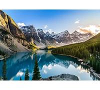 CORFOTO 10x6.5ft Sfondo del lago di montagna Sfondo della fotografia del Parco Nazionale di Banff Scenario naturale Sfondo del lago Moraine Sfondo della foresta di montagna delle Montagne Rocciose