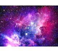 CORFOTO 2.1x1.5m Sfondo astratto con nebulosa rosa e viola, nebulosa spaziale, cielo stellato, fondale per fotografia di pianeti cosmici, sfondi per studio fotografico in tessuto per compleanno