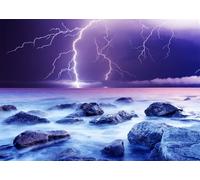 CORFOTO 2.1x1.5m Sfondo di tempesta estiva Scena di fulmini fantasy Sfondo fotografico del cielo Cielo nuvoloso Sfondi di temporali Decorazioni per feste in caso di catastrofi Oggetti di scena