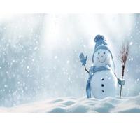 CORFOTO 2.1x1.5m Sfondo fotografico con pupazzo di neve invernale Cielo innevato Sfondo fotografico con paesaggio innevato bianco Luci e ombre nebbiose Sfondi per paesaggi innevati all'aperto