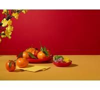 CORFOTO 2.1x1.5m Sfondo per il capodanno lunare, mandarini, fiori di albicocca, tema rosso, sfondo fotografico, festa di primavera, decorazione, striscione, servizio fotografico