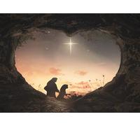 CORFOTO 2.1x1.5m Sfondo presepe Natale Evento religioso Sfondo fotografico Decorazione parata natalizia Gesù Nascita Magia Sfondo Cuore Tomba Grotta Stella della Croce Chiesa Evento Photo Booth