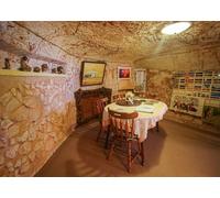 CORFOTO 2.1x1.5m Tessuto Interno casa grotta parete in pietra tavolo da pranzo rustico lampada soffitto calda quadri antichi decor abitazione sotterranea Sfondo fotografico per shooting