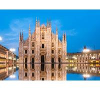 CORFOTO 2.5x1.8m Sfondo fotografico del Duomo di Milano, sfondo fotografico di monumenti famosi in Italia, sfondo notturno della chiesa italiana, servizio fotografico per feste di nozze