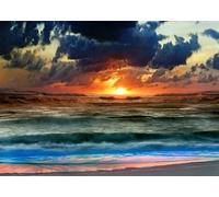 CORFOTO 2.5x1.8m Sfondo paesaggio oceanico Sfondo tramonto sul mare Sfondo fotografico Onde sulla spiaggia Sfondi fotografici Decorazioni per feste Studio fotografico per ritratti