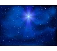 CORFOTO 2.5x1.8m Stella di Natale Santo Cielo stellato blu Sfondo Decorazione per feste di Natale Sfondo Scena della Natività Sfondo fotografico Stella di Betlemme Decorazione per chiesa cristiana