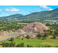 CORFOTO 3.5x2.5m Sfondo fotografico delle piramidi di Teotihuacan, sfondo delle piramidi del sole e della luna, sfondo del patrimonio storico del Messico, cabina fotografica