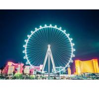 CORFOTO 3.5x3m Sfondo con ruota panoramica, Sfondi notturni di Las Vegas, Decorazioni per feste di carnevale, Sfondo con ruota panoramica del parco divertimenti per la fotografia
