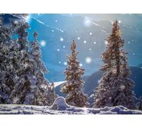 CORFOTO 3.5x3m Sfondo paesaggio invernale innevato Sfondo fotografico paesaggio di pini innevati Sfondi fotografici di alberi di Natale Decorazioni per feste di Natale