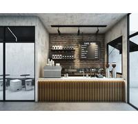 CORFOTO 3x2.5m Negozio di caffè Ristorante Sfondo Stile loft industriale Negozio di caffè Sfondo fotografico Bancone del caffè Negozio di caffè moderno Sfondo fotografico Ritratto Ripresa Prop