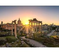 CORFOTO 3x2.5m Sfondo dello skyline della città di Roma Sfondo fotografico del Foro Romano con alba Sfondo di antichi edifici governativi Sfondo del tempio dell'Impero romano Puntelli per ritratti