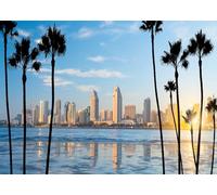 CORFOTO 3x2.5m Sfondo skyline del centro di San Diego USA California City Landscape Photography Sfondo decorazioni per feste di compleanno a tema New York