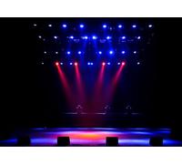 CORFOTO 3x2.5m Tessuto Illuminazione scena proiettori blu e rosso teatro scuro decor spettacolo live Sfondo fotografico per concerto photo booth