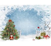 CORFOTO 3x2m Sfondo Fiocco di Neve Natalizio Ghiaccio Paese delle Meraviglie innevato Sfondi Fotografici Alberi di Natale Foto Paesaggio Invernale innevato Sfondo Decorazioni per Feste