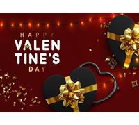 CORFOTO 3x2m Sfondo per San Valentino, motivo a cuori rossi e dorati, tessuto resistente, adatto per foto romantiche, foto di coppia e oggetti di scena per la fotografia in studio