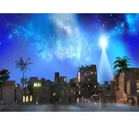 CORFOTO 3x2m Sfondo presepe Stella di Natale Notte Mangiatoia di Natale Fotografia Sfondo Betlemme Città Villaggio Sfondo Chiesa religiosa Decorazione natalizia Puntelli per foto