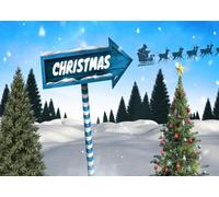 CORFOTO 3x2m Testo natalizio Cartello in legno Paesaggio invernale Sfondo fotografico Alberi di Natale Fiocco di neve Sfondo paesaggio esterno Ritratto Photo Booth Props