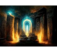 CORFOTO 4.5x2.5m Sfondo misterioso con arco in pietra Sfondo interno di una grotta Porta ad arco da fiaba Pavimento in pietra Sfondo fotografico misterioso Decorazione di Halloween