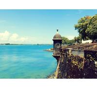 CORFOTO 4.5x2.5m Sfondo San Juan Porto Rico Costa caraibica Lungo Paseo de la Princesa Sfondo Decorazioni per feste Decorazione da parete per la casa Servizio fotografico Studio Prop