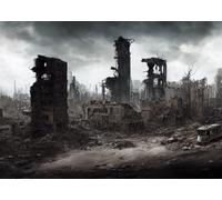 CORFOTO 4.5x3m Fondale per disastri Scena apocalittica Fondale per fotografia Rovine della città Tema del giorno del giudizio Fondale per studio fotografico di Halloween