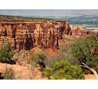 CORFOTO 4.5x3m Sfondo della Monument Valley del Colorado, formazioni rocciose rosse, monoliti, canyon, scogliere, escursionismo all'aperto, festa, ritratto, cabina fotografica