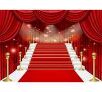 CORFOTO 6x3m Fondale rosso per sipario con stelle,fondali in oro rosso,premi VIP per adulti,eventi,matrimoni,feste di compleanno,decorazioni per la notte dei film,banchetti,decorazioni per feste