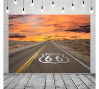 CORFOTO 8x6ft Tessuto Route 66 Fondale National Scenic Desert Byway Road Sfondo per Road Trip Party Sfondo Viaggio Tema Compleanno Banner Uomini Bambini Servizio fotografico