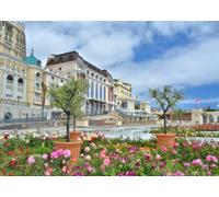 CORFOTO Tessuto 1,8x1,2m (6x4FT) Sfondo Giardino Cittadino Europeo Edifici Storici Piazza Fiorita per Viaggio Matrimonio Festa Adulti
