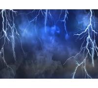 CORFOTO Tessuto 2.1x1.5m Cielo con Tuoni e Fulmini Sfondo Fulmini Blu Brillanti in Nuvole di Tempesta Scure Sfondo Fotografico per Festa a Tema Natura Meteo Accessori Foto