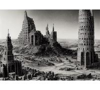 CORFOTO Tessuto 3.5x3m Sfondo Rovine Antiche Torre Fantastica Cittadella Scena Monocromatica Sfondo Fotografico per Compleanno Bambino Storico Accessori Foto