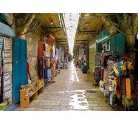 CORFOTO Tessuto 3x2,5m (10x8FT) Sfondo Mercato Città Vecchia Gerusalemme Bazar in Pietra Negozi per Viaggio Israele Evento Culturale Adulti