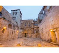 CORFOTO Tessuto 4.5x2.5m Sfondo Basilica del Santo Sepolcro Città Vecchia di Gerusalemme Terra Santa Monumento Cristiano Sfondo Fotografico per Festa Viaggio Culturale Accessori Foto
